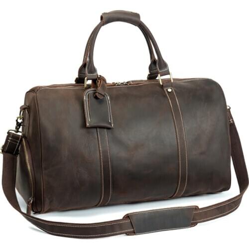 2020 New Natural Cow Skin Travel Bags Waterproof Mens Leather Overnight Bags Hand Luggage Men Male Weekend Bag Business Man