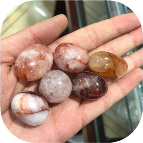 Hand carved natural fire quartz Nine-tailed fox Sculpture Fox statue for gem stone gifts