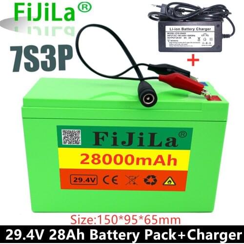 Brand new 7s3p 18650 Battery Lithium Battery 29.4V 28000mAh Electric Bicycle Moped /Electric/Li ion Battery Pack with charger