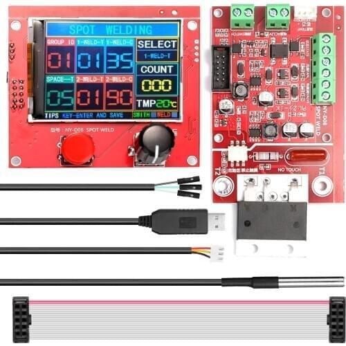 NY-D08 Spot Welding Machine Controller Pneumatic Color LCD Display Multi-point Personalization with Temperature Sensor