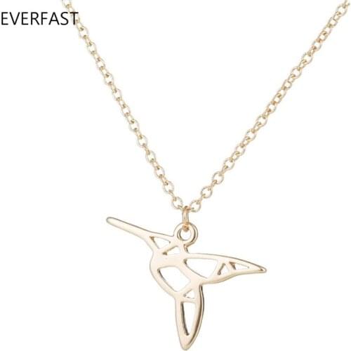 Wholesale 10pc/lot Origami Hummingbird Necklace Woodpecker Pendants Necklaces Bird Jewelry Women Kids Bijoux femme