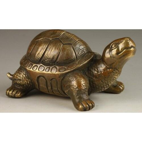 Superb Collectable Old Spiritual Exorcism Tortoise Bronze Statue tools wedding Decoration Brass