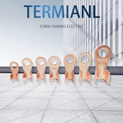 Terminal OT Series 10/20/30/40/50/60/100/150/200A Splice Wire Dia Copper O shape Circular Naked Battery Cable Connector Open Lug