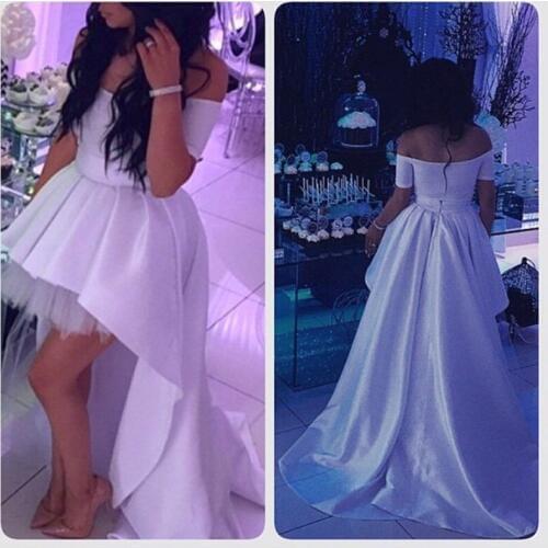 High Low Wedding Dresses 2020 Vestido de noiva Vintage Off the Shoulder White Bridal Gown Short front long back