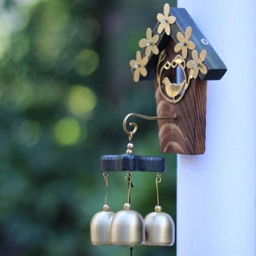 Wind Chime Vintage 3 Bells Copper Outdoor Windchimes Bell for Home