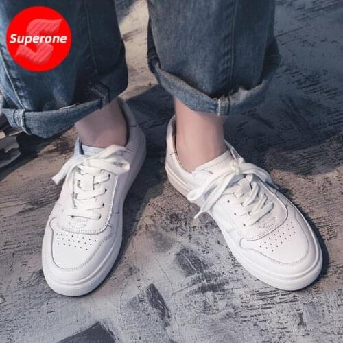Superone Real Leather Women Sneakers Fashion Cross Strap Flats Shoes Woman Round Toe Casual Daily Lady Footwear Size 35-40