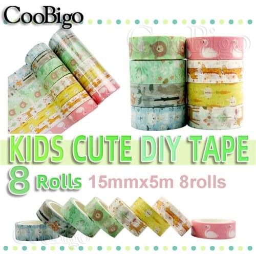 1Set Washi Tape Floral Masking Tape Cartoon Animal Decorative Adhesive Tape for Scrapbooking Card Gift Diary Stationery