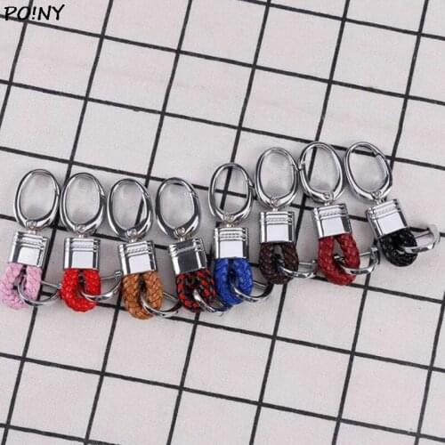 1Pc Hand Woven Horseshoe Buckle Car Keychain Keyring Auto Car Key Chain Rings Holder For Renault