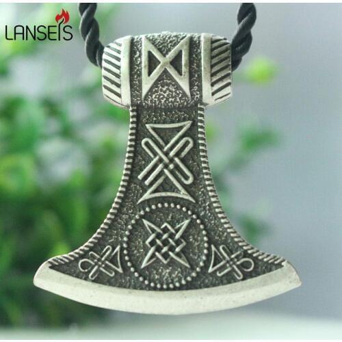 1pcs lanseis slavic Star Rus amulet pendant Ancient slavic talisman hammer pendant jewelry pagan men necklace Slavic Perun axe