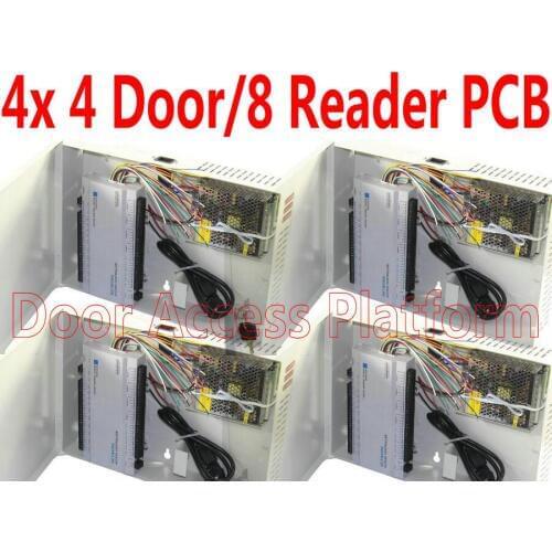 1 Order= 4 pcs x PSU Power All in One Box 4 Door/8 Readers Web controller panel Access controller PC Software+TCP/IP Network pcb