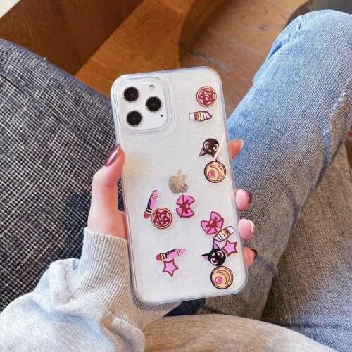Novelty Dynamic Luna Quicksand Phone Case For iPhone12 11 XSMAX 78PLUS SE2020 soft Cover XR 6S Clear Skinny Shell Protection