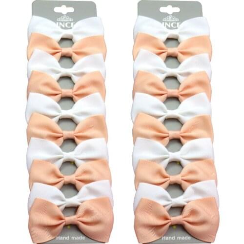 20PCS/Lot Cute Xueya White With Clip Grosgrain Ribbon Bows Hairpins 2020 Scrunchie Korean CLIP Hair Accessories For Baby Girl