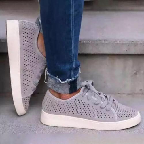 2021 Women Lace Up Mesh Flat Woman Cross Tied Sneaker Breathable Shoes Ladies Solid Female Summer Casual Casual Plus Size