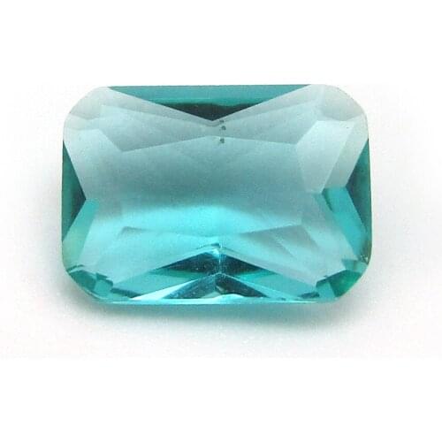 50pcs Wholesale Light Green Color Loose Beads 8x10mm 7x9mm Synthetic Glsass Crystal Stone Octagon Cut Gems