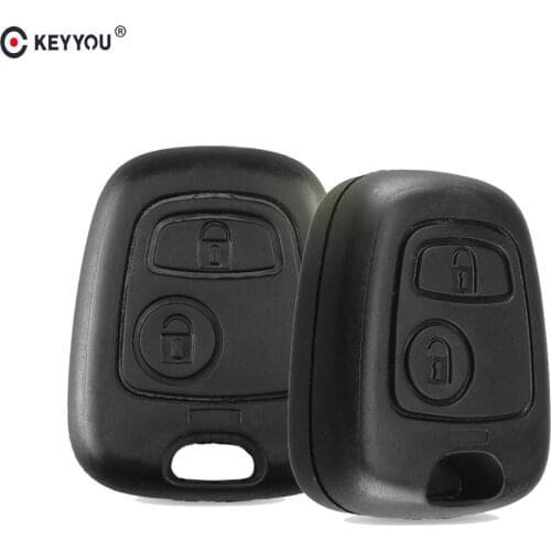 KEYYOU No Blade 2 Button Remote Car Key Case Shell Fob For Citroen C1 C2 C3 C4 XSARA Picasso For Peugeot 307 107 207 407
