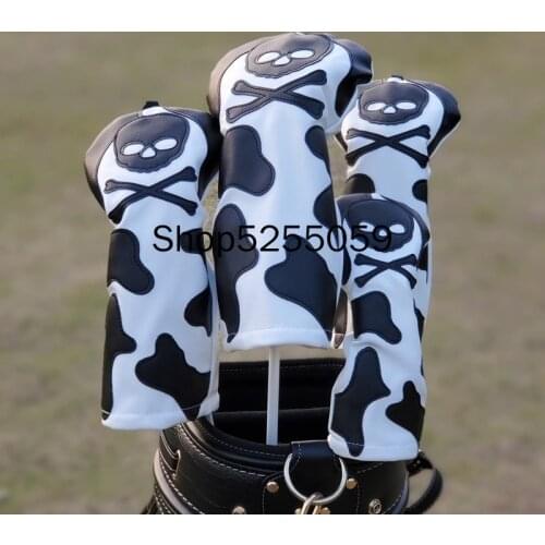 Skull Golf Club Driver Fairway Wood Hybrid UT Headcover High Protection Sports Golf Club Accessories Equipment