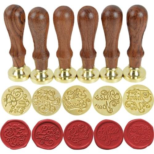 Thank You Letter Retro Wood Stamp Octagon Sealing Wax Seal Beans Stamp Beads For Vintage Wedding Envelope Sealing Making Tools