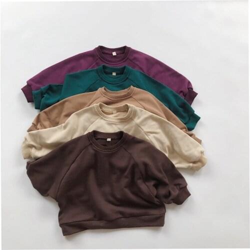 Kids Sweatshirt Baby Warm Tops New Winter Long Sleeve Pullover Girls Tees Thicken Boys Clothes Casual Cotton Solid 1-6Y Costumes