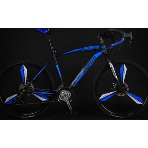 Road Bike Men and Women Solid Tire Shift Bending Muscles Double Disc Brakes One Round Three Knife Student Bicycle