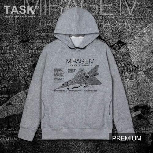 France Dassault Mirage IV Strategic bomber Pattern casual cotton hoodie sweatshirt mens Military weapon fan streetwear Pullovers