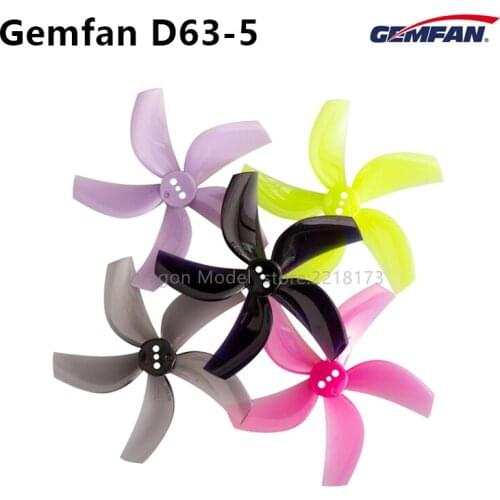 Gemfan D63 5-Blade PC Propeller 4 Pair/8 PCS Ducted 63mm 2.5inch RC FPV Racing Freestyle Cinewhoop Ducted Drones D63-5 Props