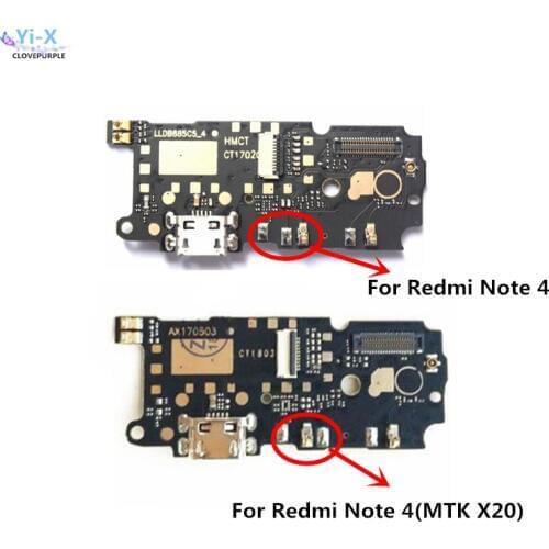 1x USB Charger Board Charging Dock Connector flex cable For Xiaomi Redmi Note 4 MTK helio X20 version