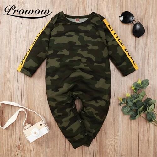 Prowow Camouflage Mens Baby Clothes Patchwork Childrens Overalls 0 To 3 Months Newborn Jumpsuits For Kids Toddler Baby Rompers