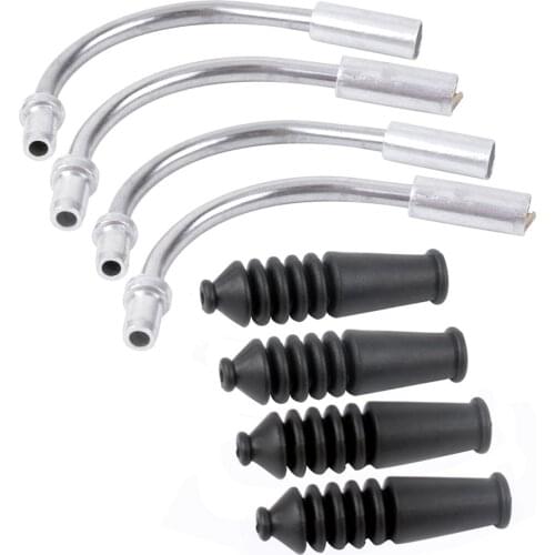 Bicycle Cables Housing 2 Sets Brake Noodle and Boot Set MTB Mountain Bike V Brake Noodles Cable Guide Bend Tube Pipe Sleeves