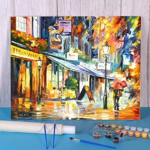 The Swan - London DIY Painting By Numbers Kit Oil Paints 50*70 Boards By Numbers Wall Paintings Children Handiwork Wholesale