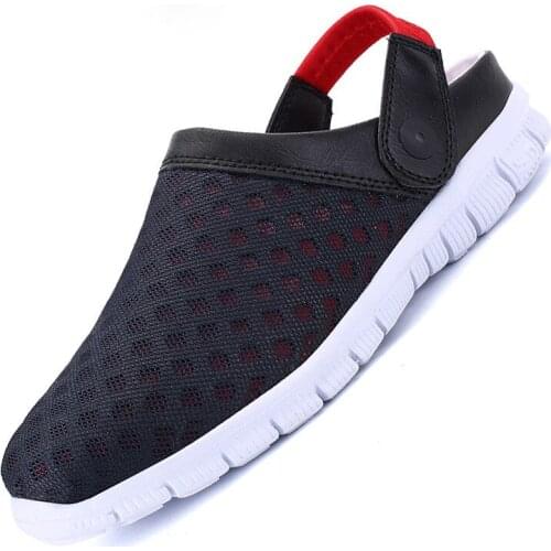 Summer Unisex Mesh Sandals Men Lightweight Sneakers Breathable Outdoor Half Slippers Designer Slip-on Mens Loafers Beach Shoes