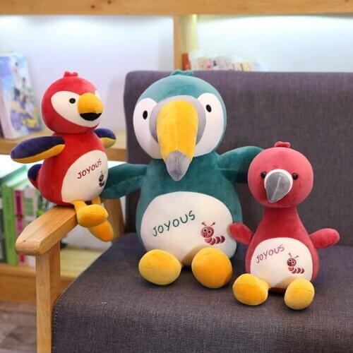 35cm Cute Bird Plushie Parrot Stuffed Animals Plush Ostrich Toucan Toys for Girls Kids Baby Gifts Festive present