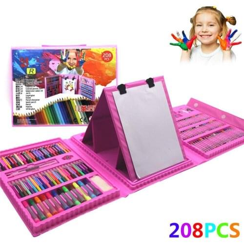 208Pcs/Set Painting Drawing Art Set Paint Brushes Markers Watercolor Colour Pen Watercolor Pencils Art Supplies Kids Gift Anime
