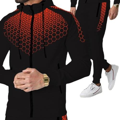 2021 New Sportswear Mens Hooded Jacket Casual Trousers Gym Exercise Push-Up Basketball Sports Suit