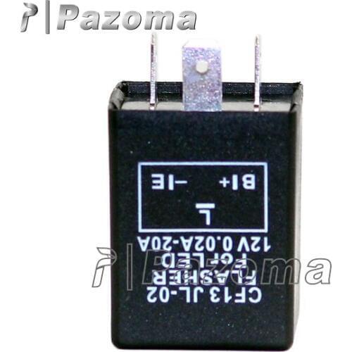 PAZOMA Black Motorcycle 3-Pin Car Flasher Relay Fix LED Light Turn Signal Hyper Flash CF13 CF13JL EP34 Free Shipping