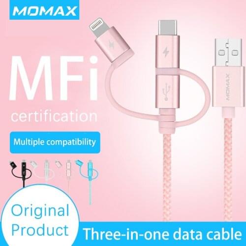 Momax data cable multi-function one-to-three mobile phone charging cable 3 Apple 8X Xiaomi oppo Huawei vivo universal