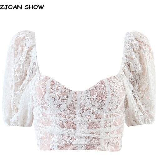 Sexy Back Zipper V neck Ruched Hollow Out Lace Mesh Tank Tops Women Summer Short Sleeve Crop Top Streetwear Cool Girls Tees