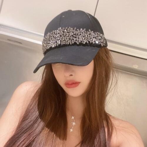 Visors for women spring autumn period and the new diamond pearl cotton heavy baseball cap fashion leisure