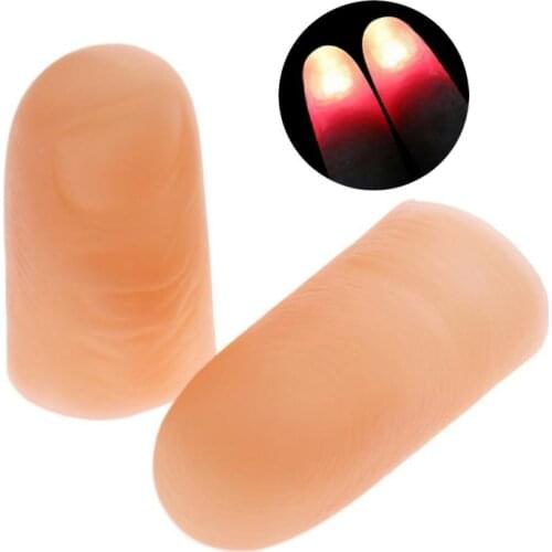 2Pcs/Set Party Magic Finger Light Toy Glow Thumbs Fingers Trick LED Flashing Fingers Halloween Festival Party Toys for Children