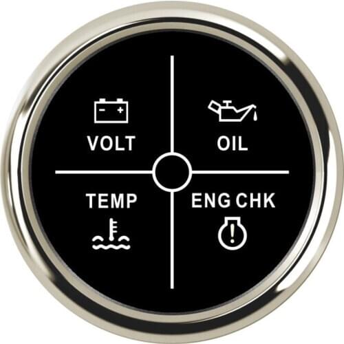 52 mm LED Alarm Oil Pressure Gauge Meter Water Temperature Volt Engine Alarm For Hyundais Hondas Car Truck Boat RED Backlight