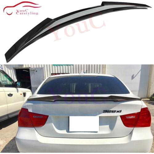 M4 Type Carbon Fiber Trunk Spoiler Wing for BMW E90 3 Series 4-door Sedan 2005 - 2011 320i 325i 328i 330i Trunk Boot Lip