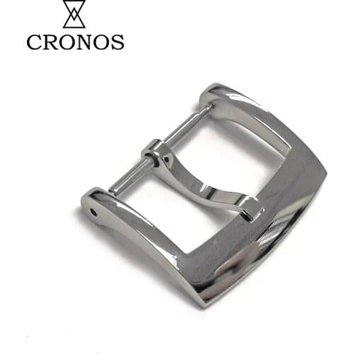 Cronos Watch Parts Stainless Steel Buckle for Straps Tongue buckle Polished 18 mm 20mm 2.0 with Spring Bars
