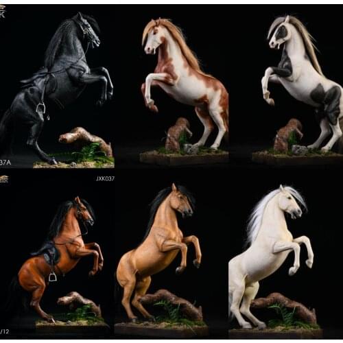 1/12 Warm-Blooded Horse 2.0 War Horse Version With Platform and Harness Animal Model War Scene Accessories JXK JXK037