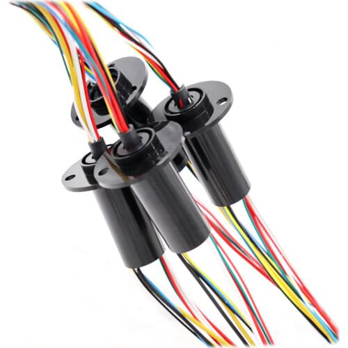 Dia.12/15/22mm Capsule Precision Electronic Conductive Slip Ring 6/12/18/24/36 Wires 2A 10A Connector Flange For DIY