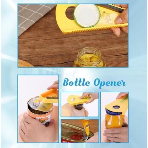 1PCS Multifunction Jar Opener, 5 in 1 Multi Function Can Opener Bottle Opener Kit Corkscrew Easy to Use for Children, Elderly