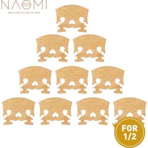 NAOMI 10pcs/1set Violin Bridge Natural Dry And Unfitted Special Upside Down Heart Design Baroque Style For 1/2 Violin