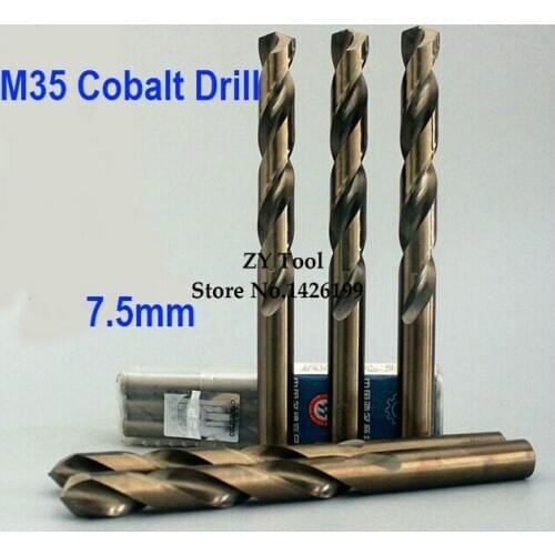 10PCS TG 7.5mm cobalt high speed steel straight shank drill Hep flowers Hep flowers stainless steel straight shank drill