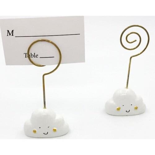 12PCS White Cloud Design Wedding Place Card Holder Party Table Decoration Favors
