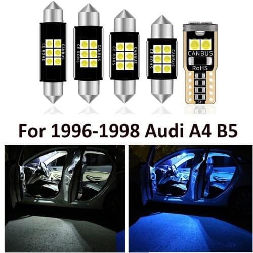 13 Pcs No Error Car White Interior LED Light Bulbs Package For 1996-1998 Audi A4 B5 Map Dome License Lamp Light Car Accessories