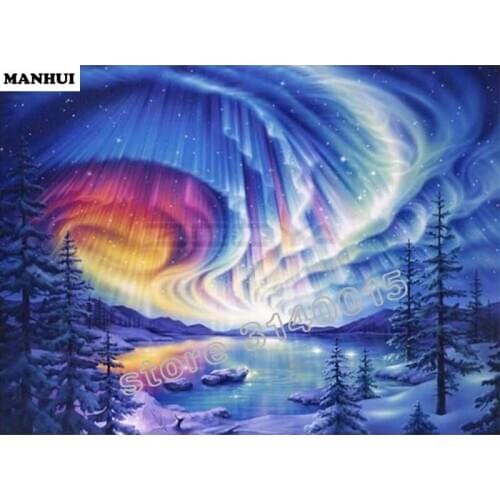 3D Diamond Painting Cross Stitch Forest snow scene Crystal Needlework Diamond Embroidery Full Diamond Decorative BCD390
