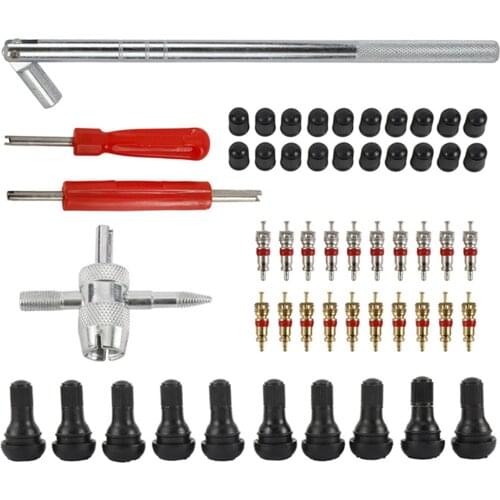 54Pcs Tire Valve Stem Installation Remover Repair Tools Kit Car Valve Core Puller
